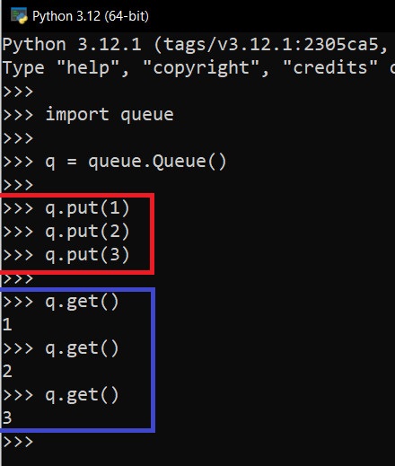 How to use FIFO queue.Queue in Python for beginners for inter thread process communication