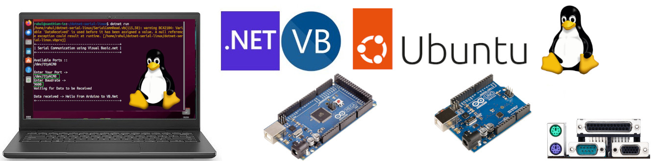 learn how  to program the serial port of a linux sysytem using visual basic.net and the dotnet platform for beginners