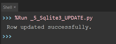running python program to update a sqlite database