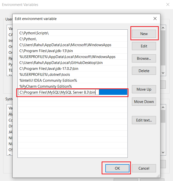 add mysql ,mysqld to path in Windows 