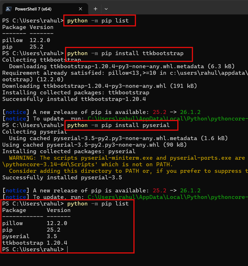 cross platform tkinter serial port programming to communicate with rp2040