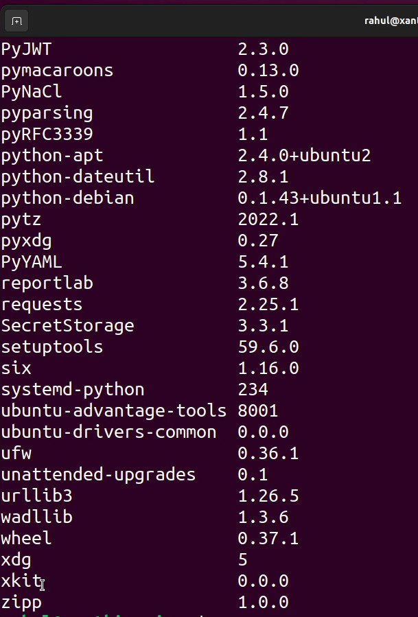 check installed modules on pip