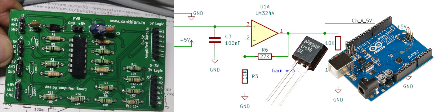 learn to interface four LM35 temperature sensors with an Arduino to monitor the temperature of  a PC or Laptop