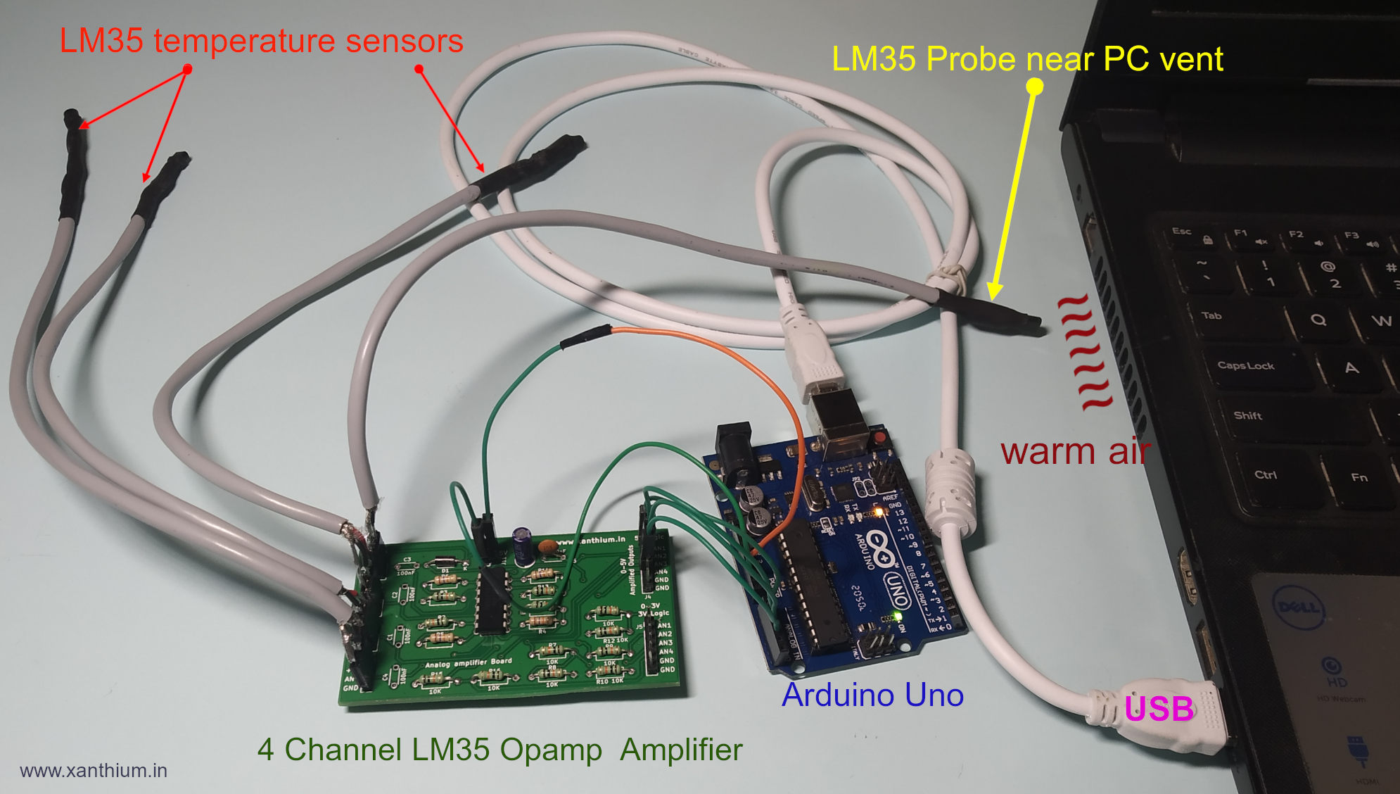 learn to build a 4 channel lm35 temperature data acquisition and logging system using Arduino and Python that saves to CSV files