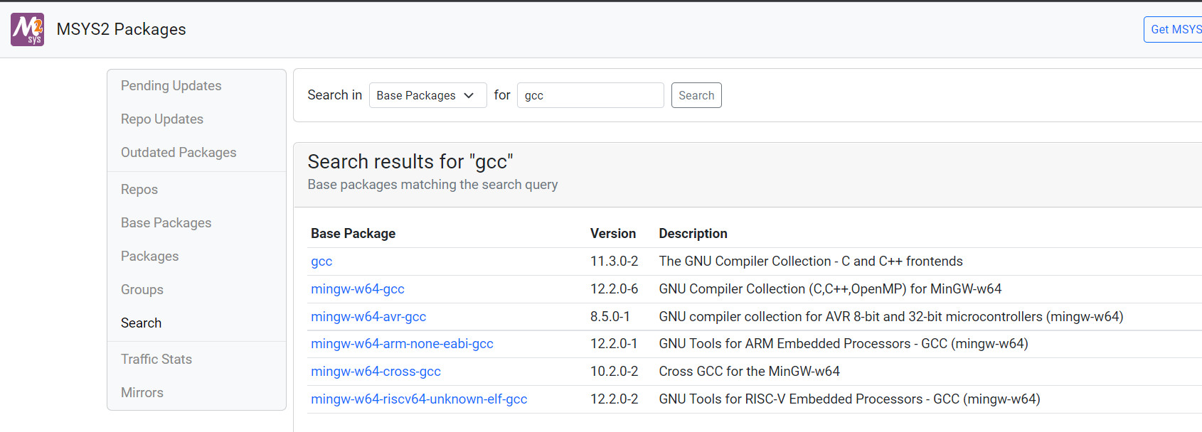 installing gcc Mingw-w64 from msys2 repo on windows 10 using pacman 