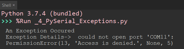 pyserial exception programming for serial port on windows linux and Mac