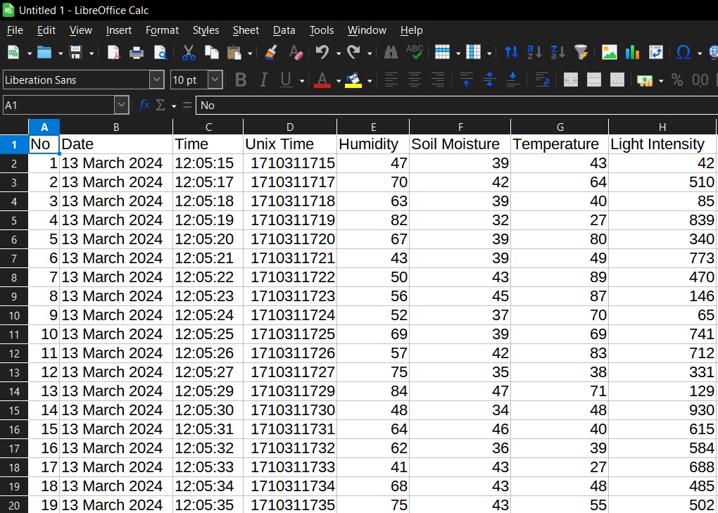 Arduino data acquisition and logging system that logs data to Libreoffice Calc file using Python and tkinter