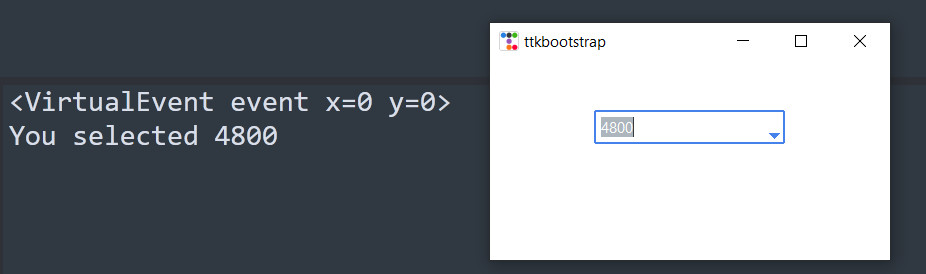 Python tkinter/ttkbootstrap code for Creating and Using Drop Down Combo boxes