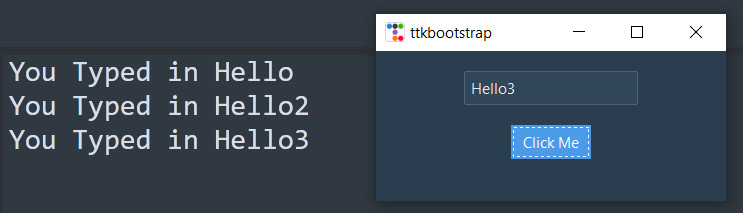 Creating and Using Entry Box Widget in tkinter/ttkbootstrap