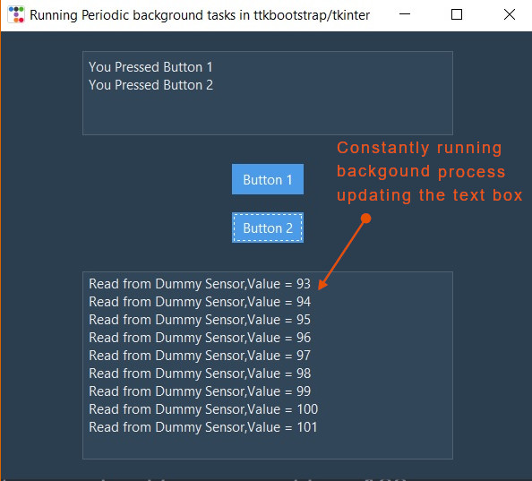 How do I create an automatically updating GUI using Tkinter in Python